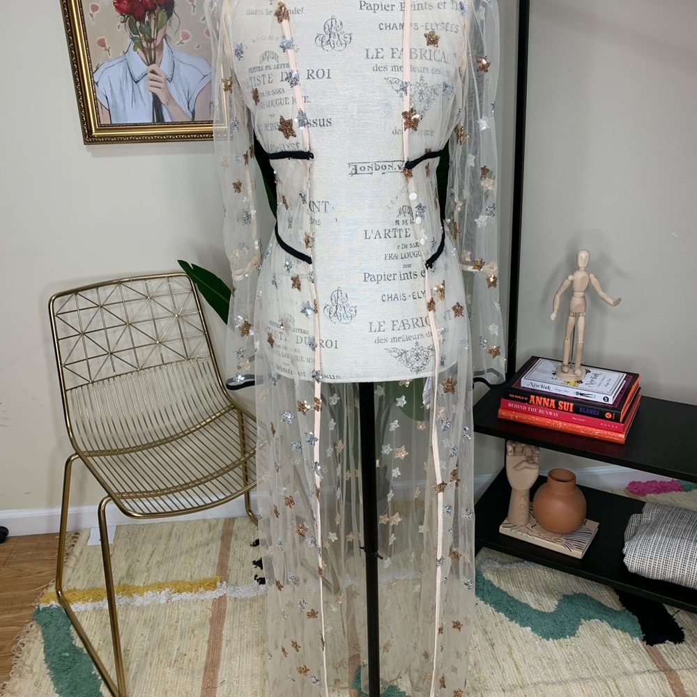 Boohoo Sheer Star Top